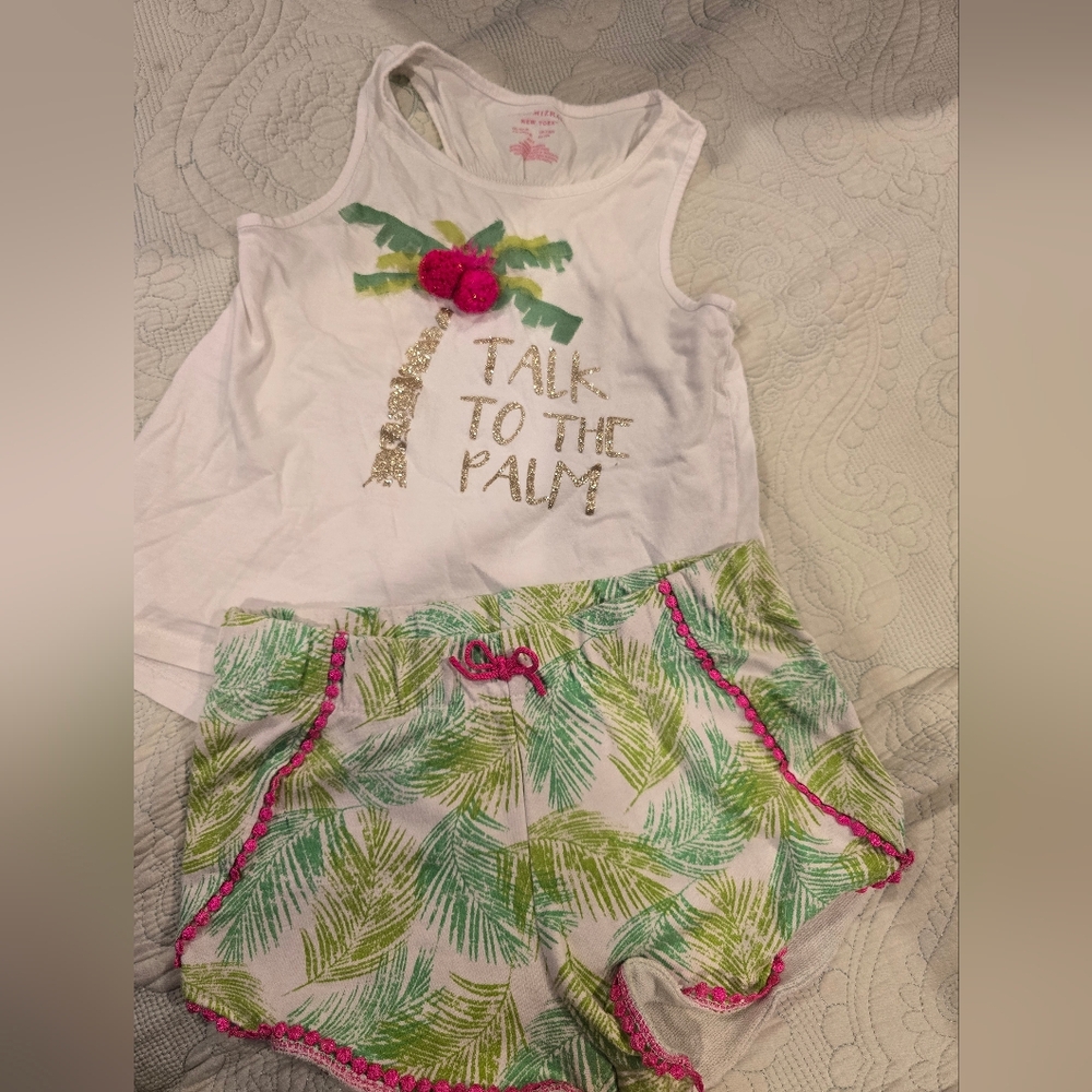 Isaac Mizrahi White Tank with Pink Logo Print